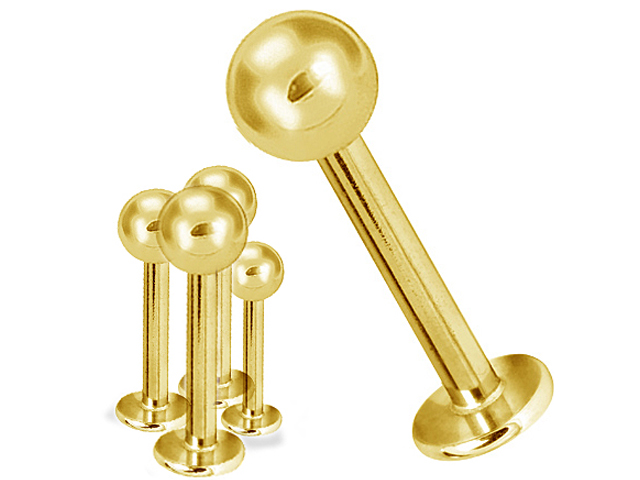 SS316L GOLD PVD STEEL MICRO LABRETS
