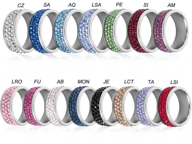 SS316L CRYSTAL RINGS (SWAROVSKI CRYSTALS)