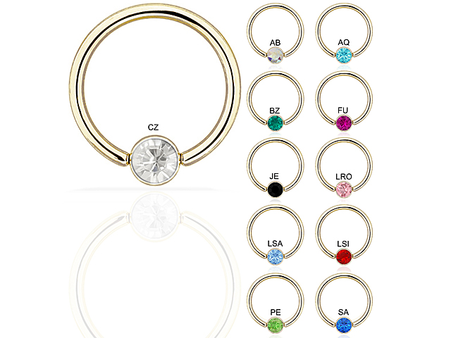 JEWELLED ZIRCON STEEL FLAT BCR FOR UPPER LIP