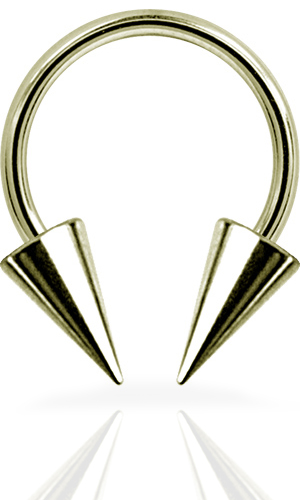 SS316L ZIRCON STEEL CIRCULAR BARBELLS WITH SPIKES