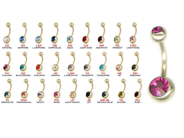 SS316L ZIRCON STEEL DOUBLE JEWELLED BANANAS