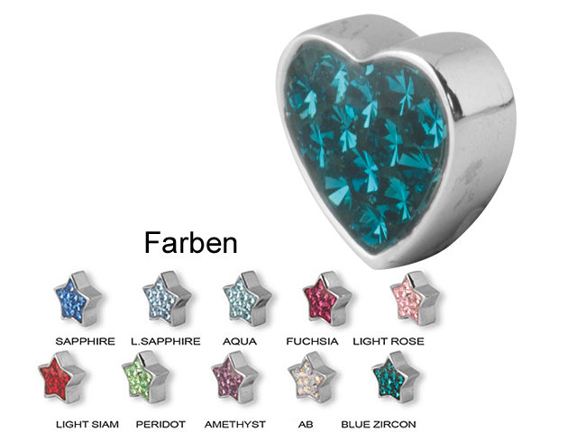 SS316L CRYSTAL TONGUE ATTACHMENTS (GLOSS FINISH HEART)