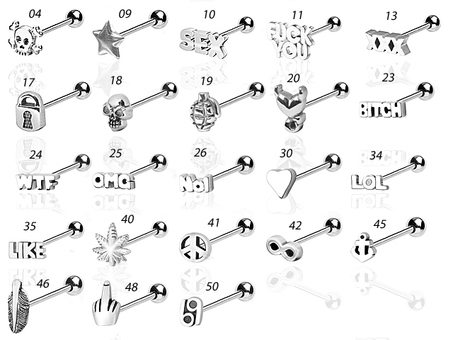 SS316L STEEL CASTING TONGUE BARBELLS