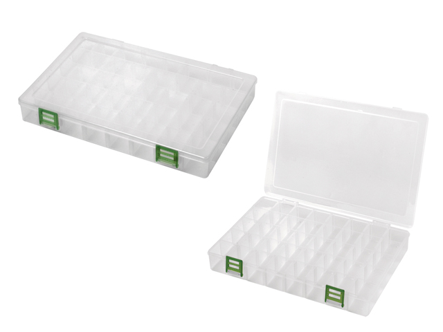 STORAGE BOX WITH ADJUSTABLE COMPARTMENT