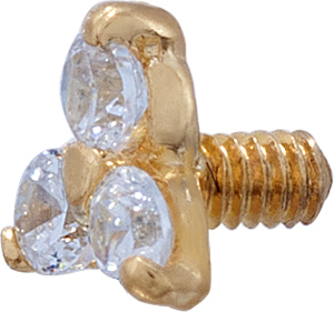 GOLD 18K INTERNAL ATTACHMENT (4MM PRONG SET TRINITY)