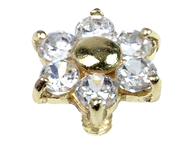 GOLD 18K INTERNAL ATTACHMENT (5MM PRONG SET FLOWER)