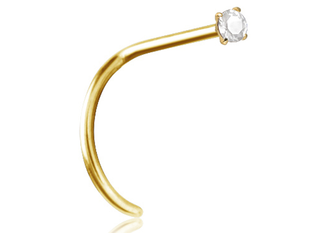 14K GOLD JEWELLED NOSESTUDS WITH CLAW SETTING