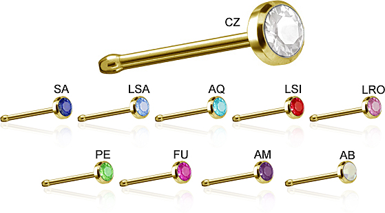 18K GOLD JEWELLED NOSEBONES