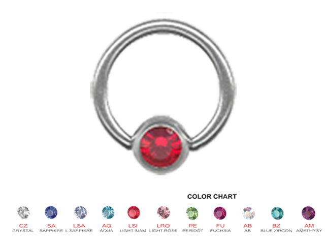 JEWELLED TITANIUM BALL CLOSURE RINGS