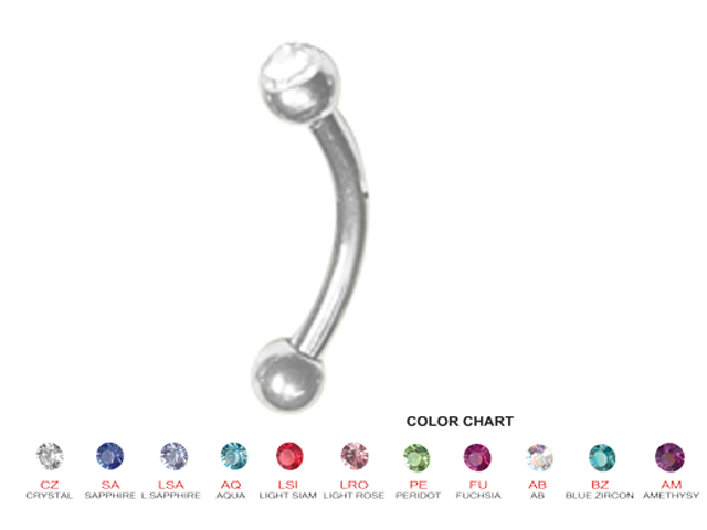 JEWELLED TITANIUM MICRO BANANAS