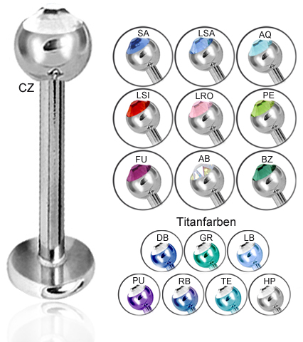 JEWELLED TITANIUM MICROLABRETS