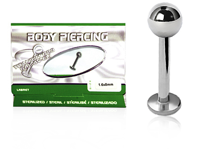STERELIZED TITANIUM LABRETS WITH BALL