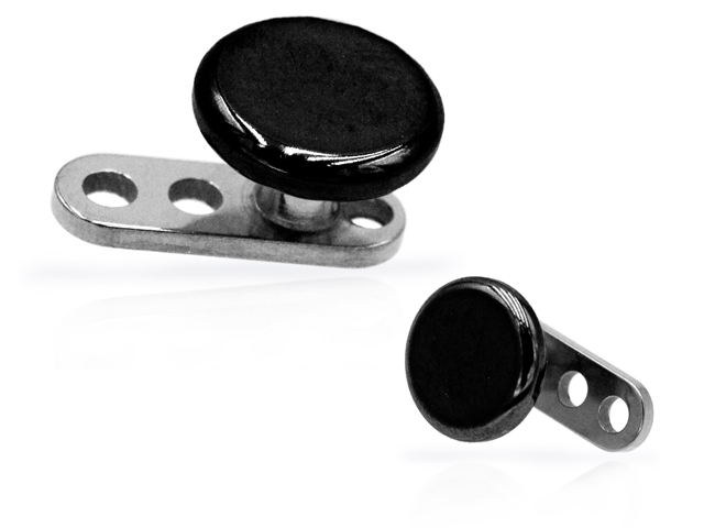 TITANIUM DERMAL ANCHOR WITH BLACK TIT. DISC (1.2MM INTERNAL)