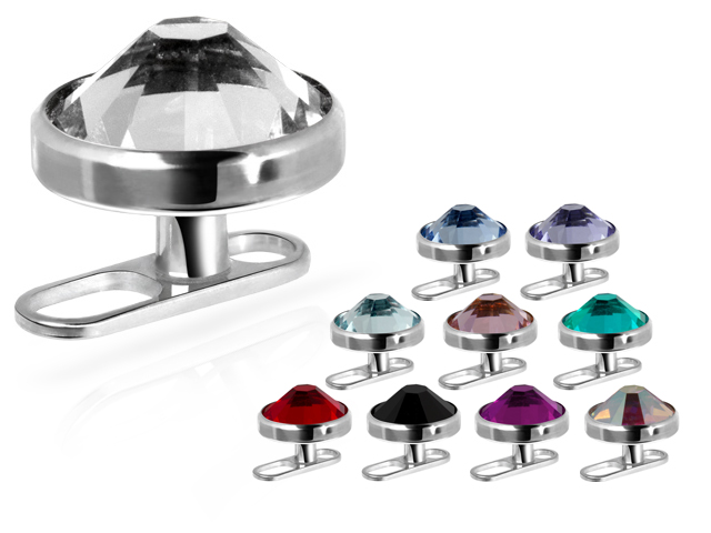 TITANIUM DERMAL ANCHOR WITH JEWELLED DISC (1.2MM INTERNAL)