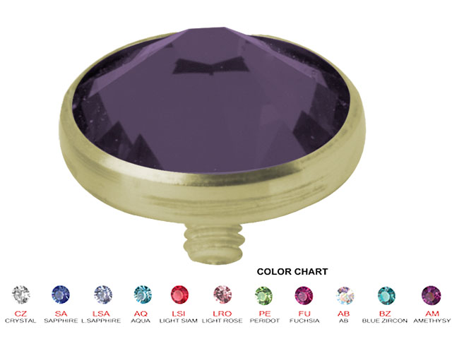 ZIRCON GOLD TITANIUM INTERNAL ATTACHMENT (JEWELLED DISC 7F)