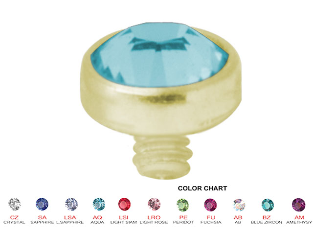 ZIRCON GOLD TITANIUM INTERNAL ATTACHMENT (JEWELLED DISC)
