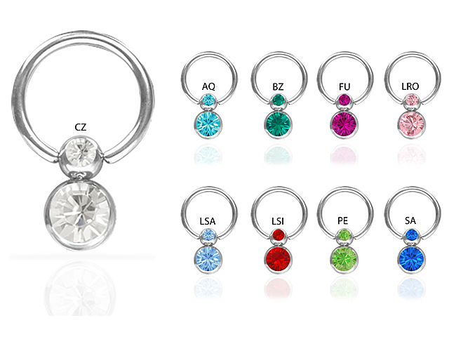 JEWELLED TITANIUM DOUBLE BCR (FOR INTIM PIERCING)