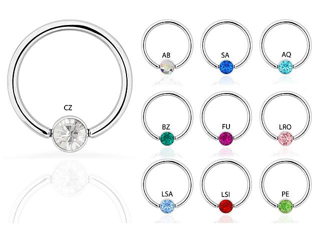 JEWELLED TITANIUM FLAT BCR FOR UPPER LIP