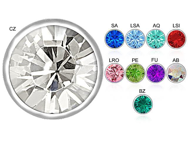 TITANIUM JEWELLED FLAT DISC FOR UPPER LIP