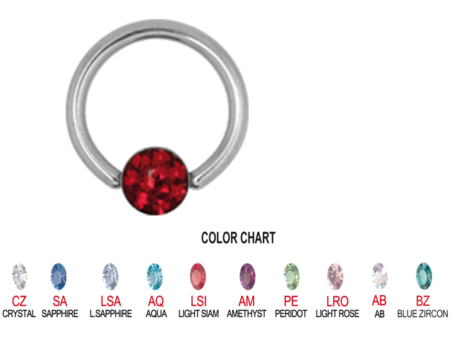 TITANIUM JEWELLED CRYSTAL FLAT BCR FOR UPPER LIP