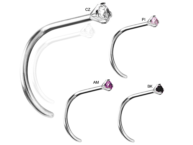 TITANIUM  NOSESTUDS WITH CUBIC ZIRCONIA (PRONG SETTING)