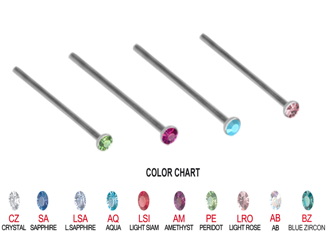 TITANIUM JEWELLED NOSEBONES