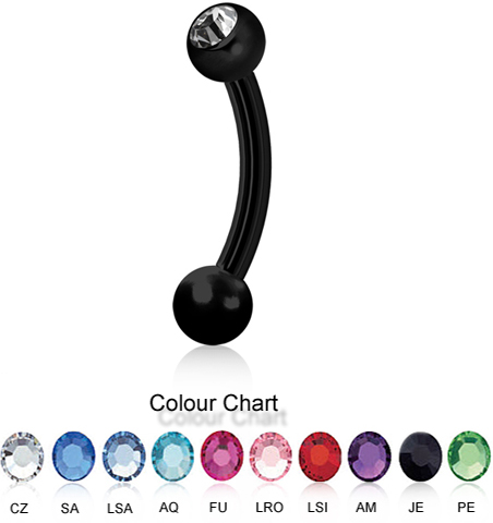 BLACK TITANIUM JEWELLED MICRO BANANAS