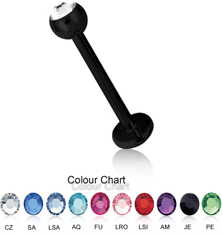 BLACK TITANIUM JEWELLED MICRO LABRET
