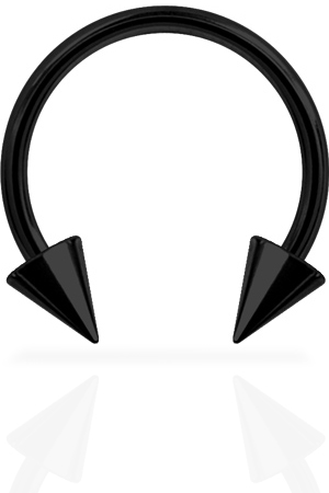 BLACK TITANIUM MICRO CIRCULAR BARBELLS WITH SPIKES