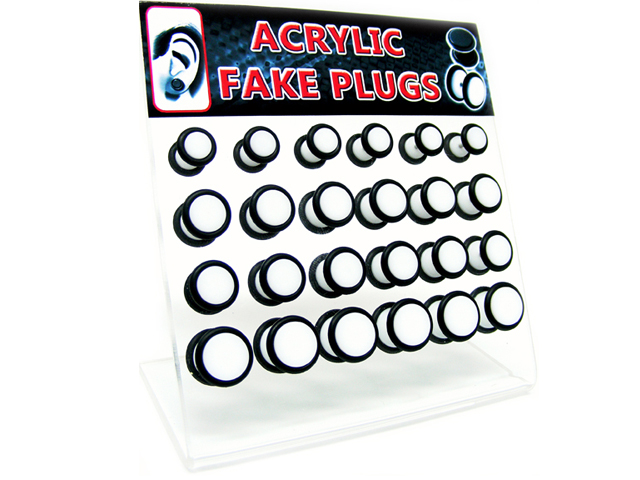 Display Acryl Fake Plugs  "White" (24 Stück)