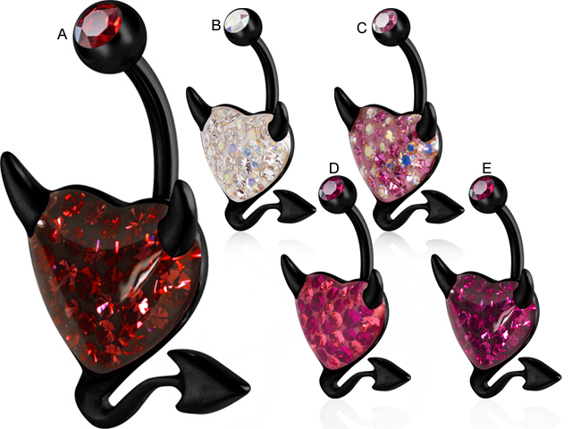 SS316L BLACK STEEL PVD DEVILHEART BANANA ( GLOSS FINISH )