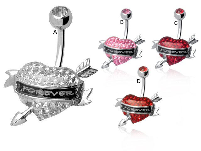 SS316L FOREVER HEART BANANA ( GLOSS FINISH )