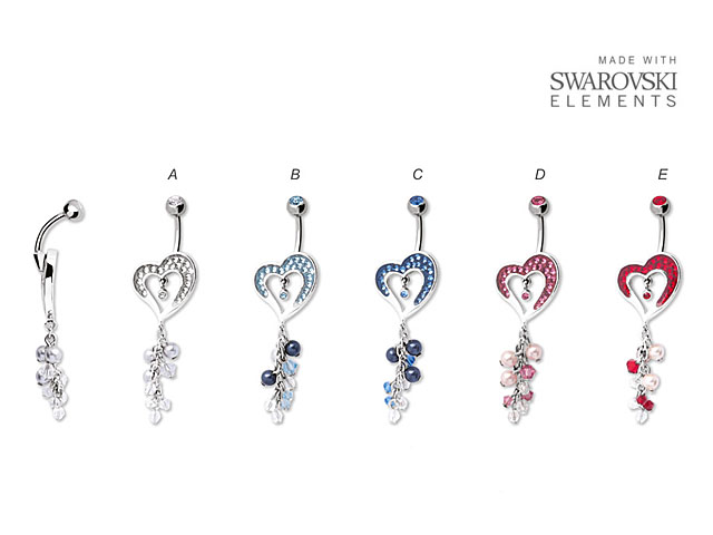 SS316L HEART WITH DANGLE BANANA ( GLOSS FINISH )