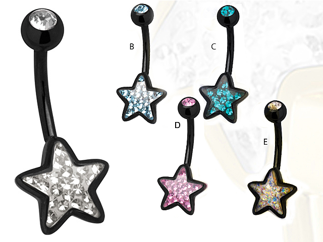 SS316L BLACK STEEL PVD STAR BANANA ( GLOSS FINISH )