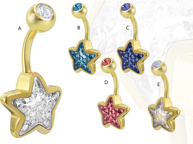 SS316L GOLD PVD STAR BANANA ( GLOSS FINISH )