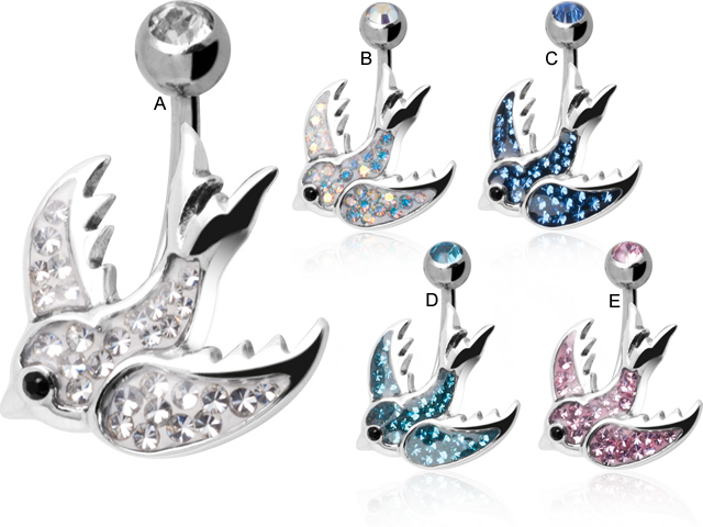 SS316L CRYSTAL SWALLOW BANANA ( GLOSS FINISH )