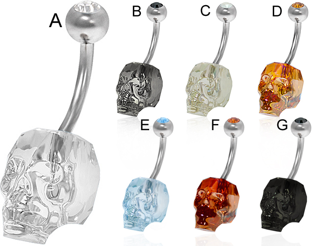 SS316L CRYSTAL SKULL BANANA