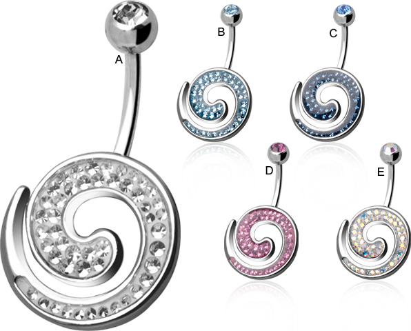 SS316L CRYSTAL WHIRL BANANA ( GLOSS FINISH )