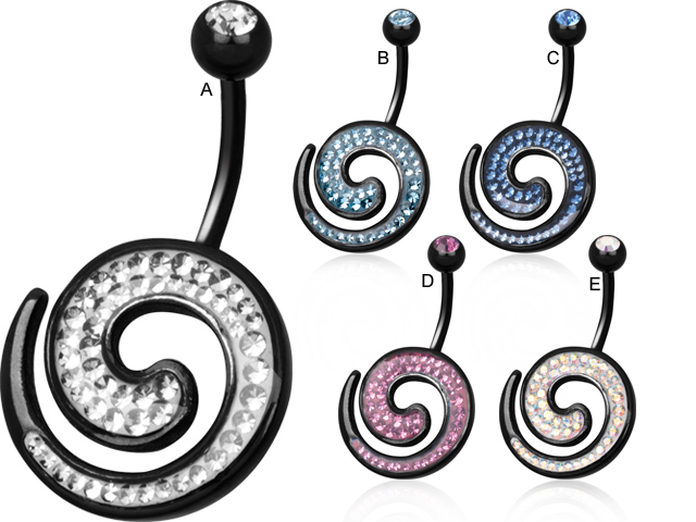 SS316L BLACK STEEL PVD WHIRL BANANA ( GLOSS FINISH )