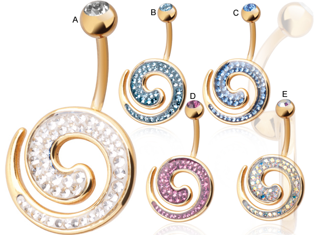 SS316L GOLD PVD WHIRL BANANA ( GLOSS FINISH )