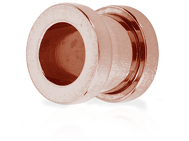 SS316L ROSE GOLD STEEL FLESH TUNNELS (3 - 18MM)