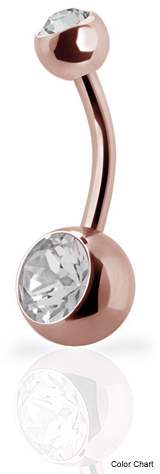 SS316L ROSE GOLD STEEL DOUBLE JEWELLED BANANAS