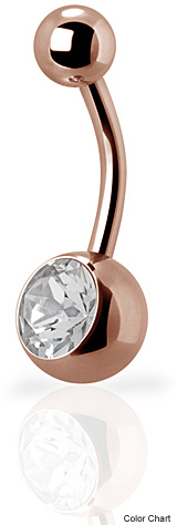 SS316L ROSE GOLD STEEL JEWELLED BANANAS