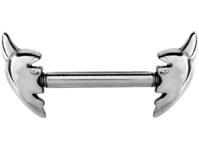 SS316L CASTING NIPPLE SHIELD BARBELL - BROKEN DEVILHEART SMALL