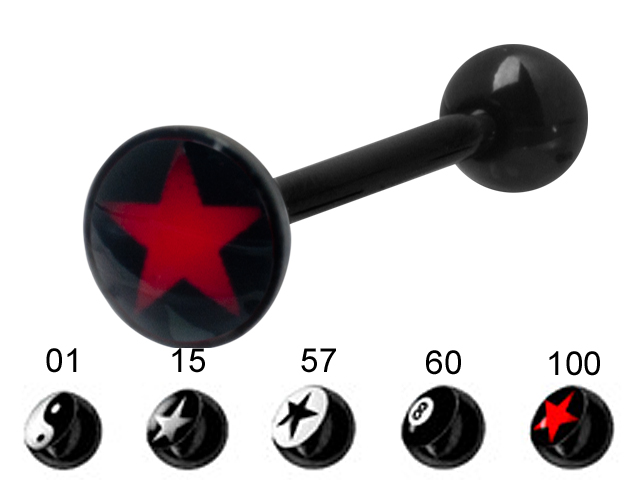SS316L BLACK STEEL PICTURE BARBELLS