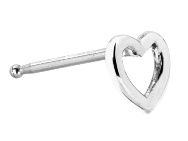 SS316L CASTING NOSE STUD BONE- HEART (WIRE)