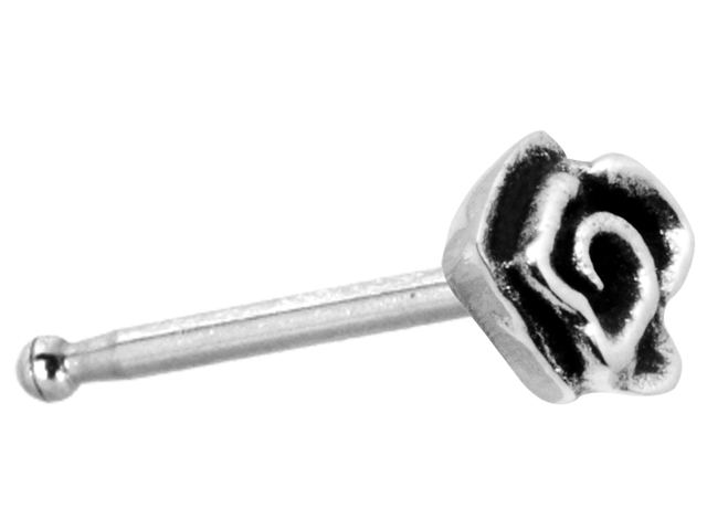 SS316L STEEL CASTING NOSE STUD BONE (ROSE)