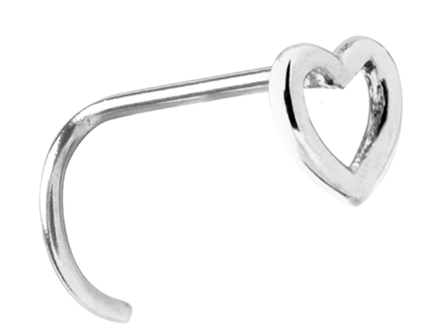 SS316L CASTING NOSE STUD - HEART (WIRE)