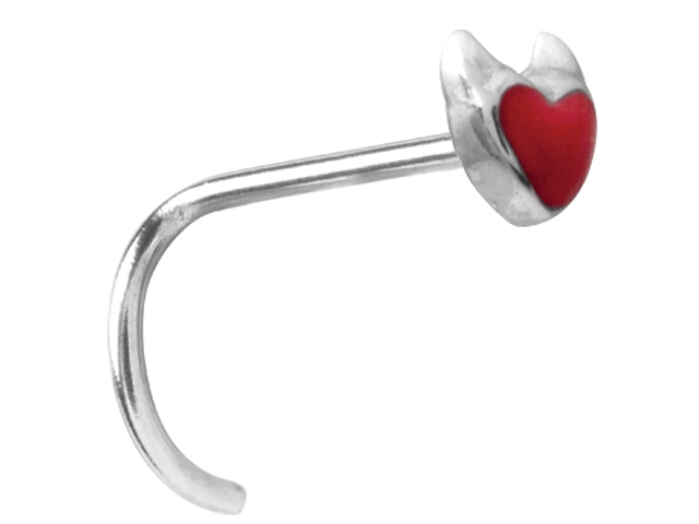 SS316L STEEL CASTING NOSE STUD W. ENAMEL (DEVILHEART)