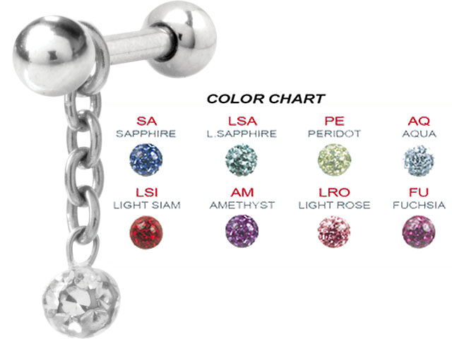 316L BARBELLS CHARMS (CJBALL 3MM)